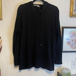 🌻Cable & Gauge {M} Black Hooded Long Sleeve Pullover Sweater Shirt